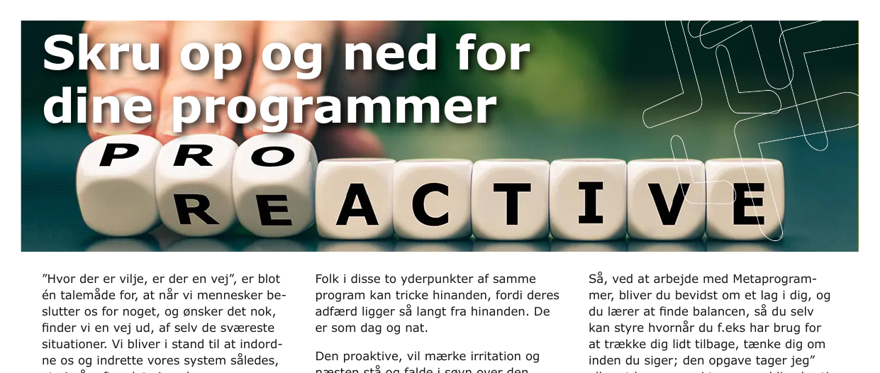 Skru op og ned for dine indre programmer