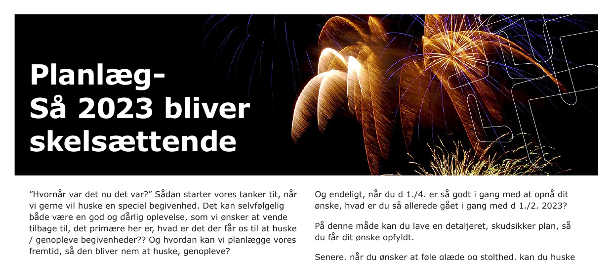 Planlæg – så 2023 bliver skælsættende