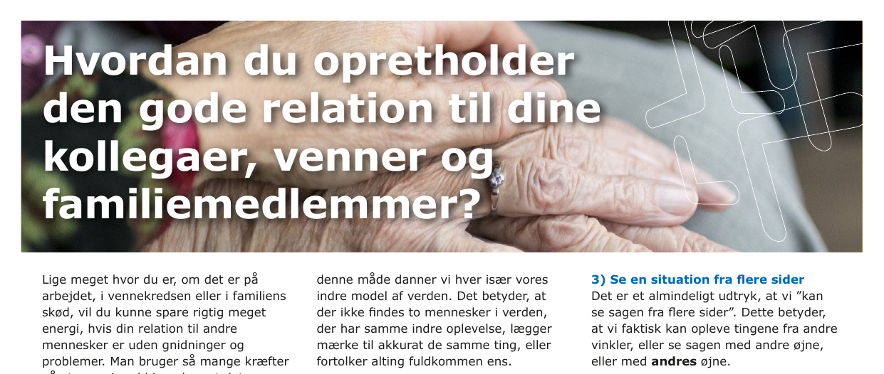 Søndags NLP skole – Hvordan du opretholder den gode relation til dine kolleger, venner og familiemedlemmer