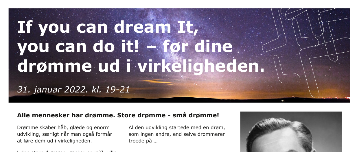 Søndags NLP skole: If you can dream it – you can do it! Før dine drømme ud i virkeligheden.