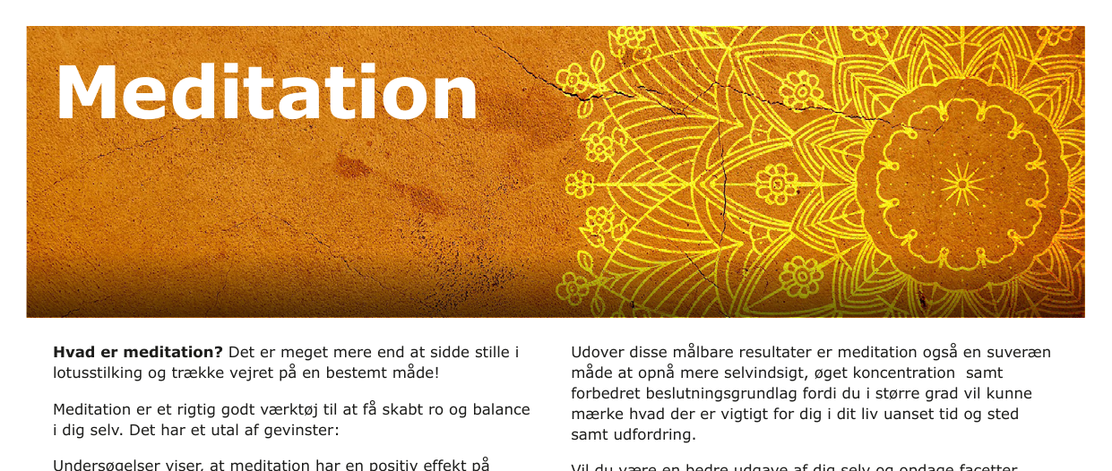 Hvad er meditation og hvad kan det?