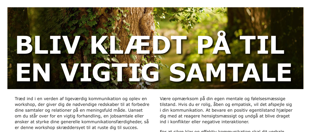 Bliv klædt på til en vigtig samtale